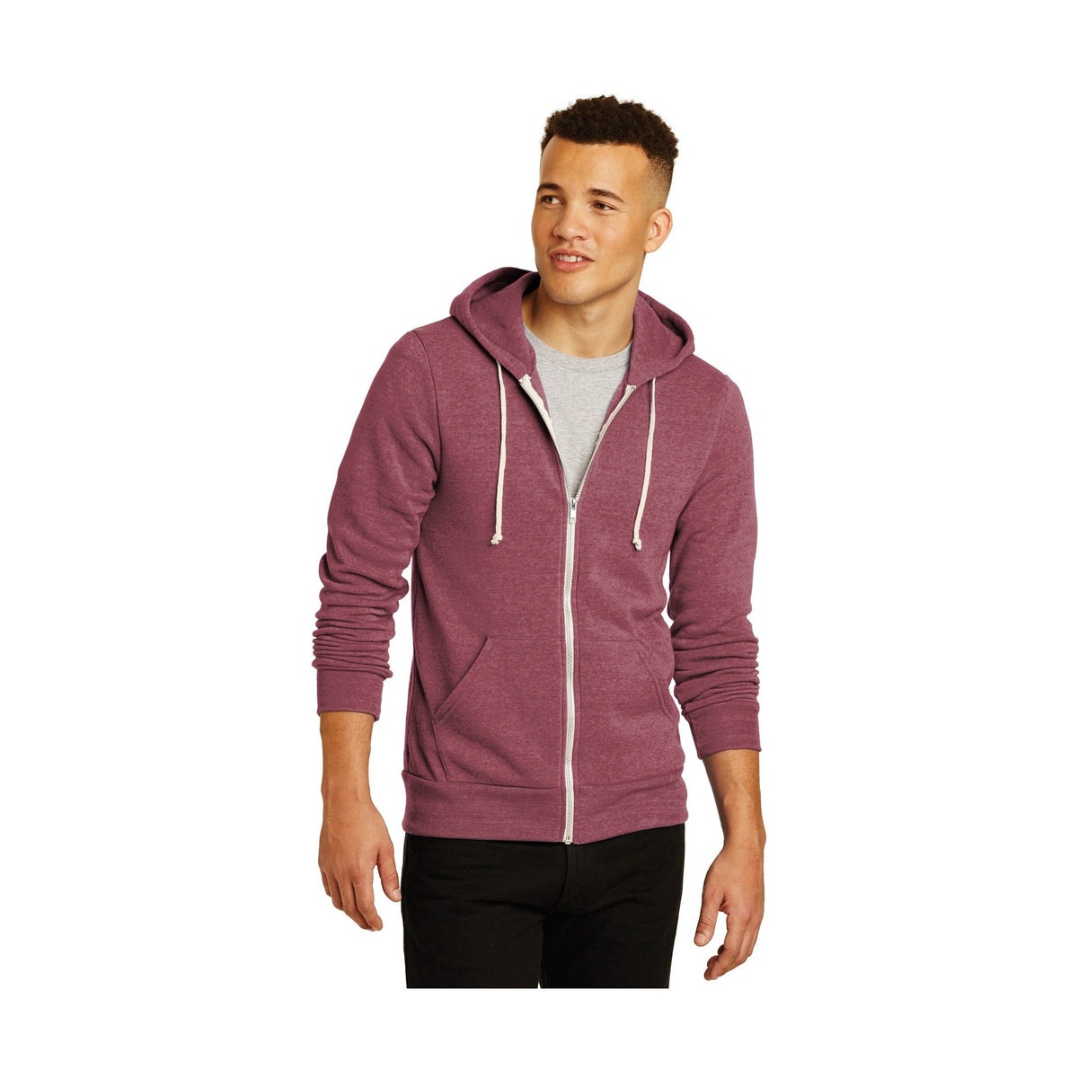 Alternative Apparel Men's Rocky Eco -Fleece Zip Hoodie