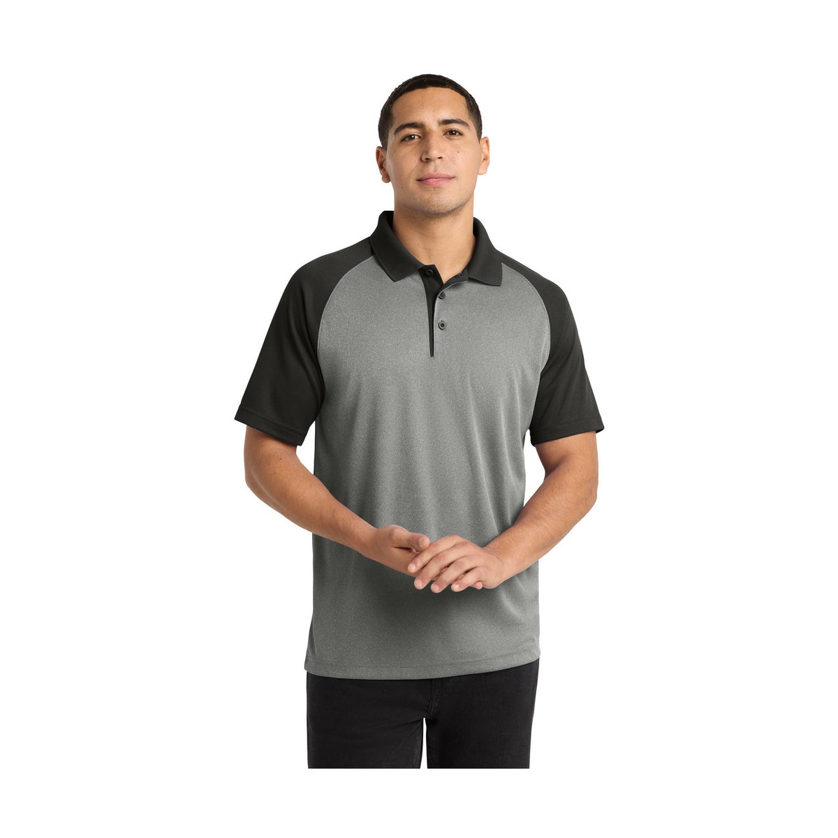Sport-Tek Men's PosiCharge RacerMesh Raglan Heather Block Polo