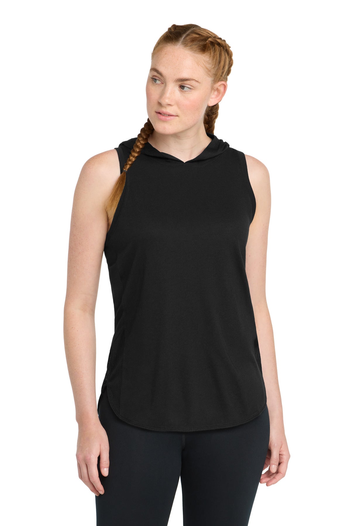 Sport-Tek Women's PosiCharge Tri-Blend Wicking Draft Hoodie Tank