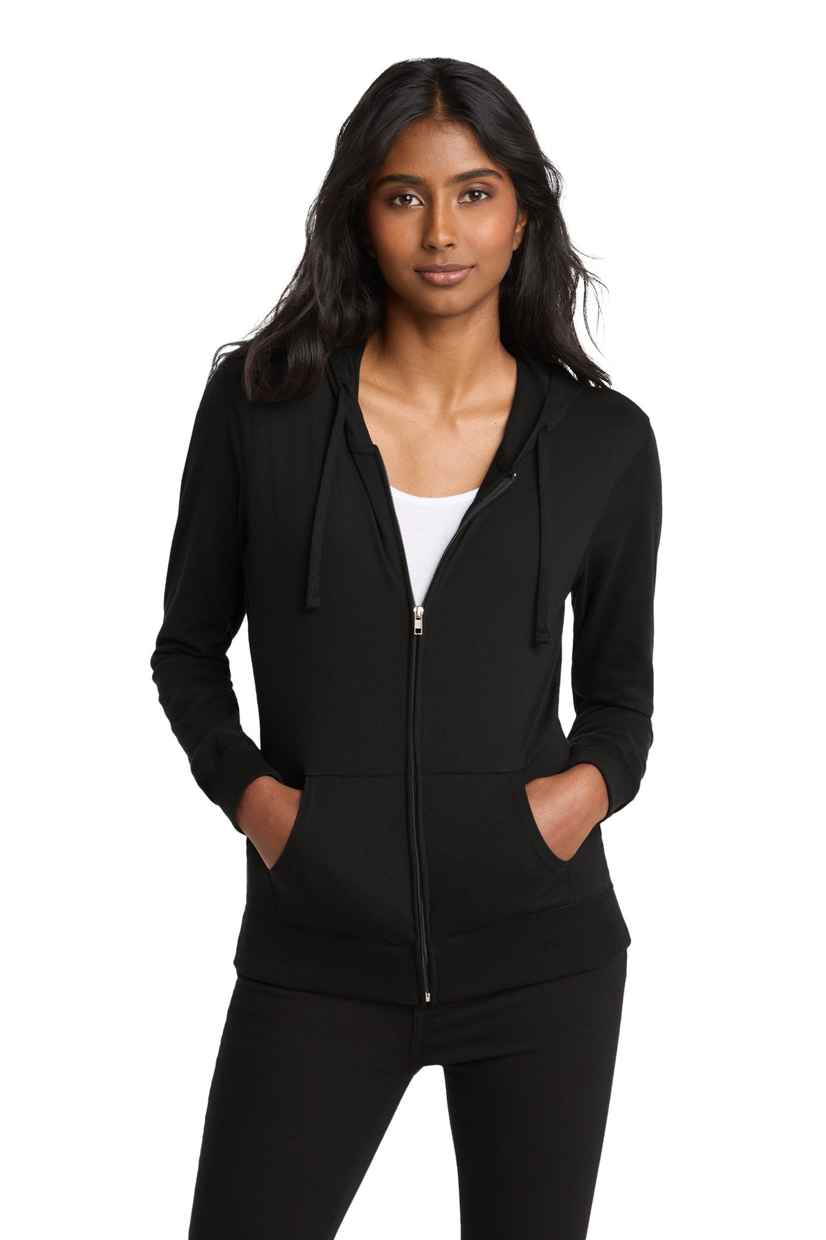 District Women's Fitted Jersey Full-Zip Hoodie