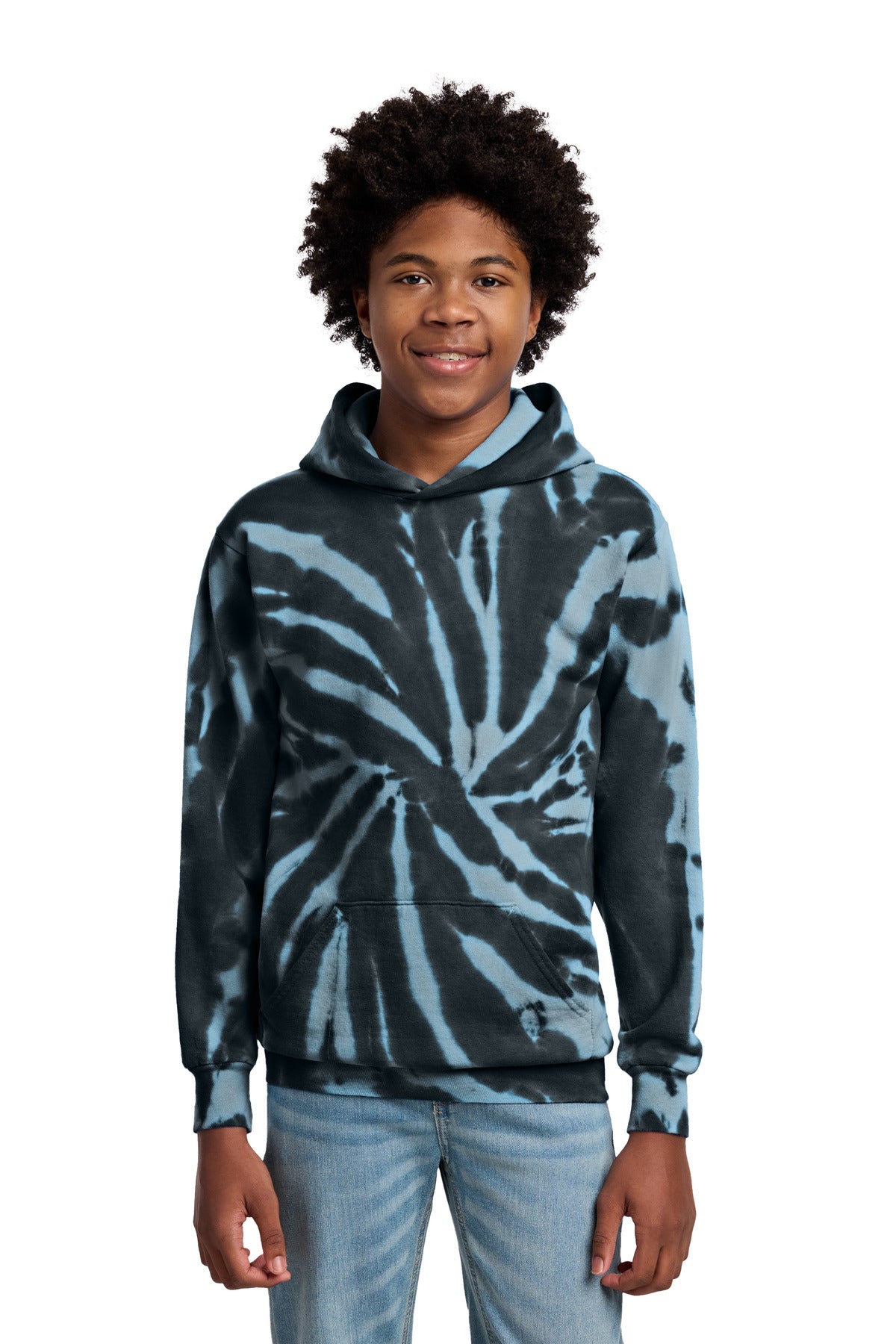 Port & Co Youth Tie-Dye Pullover Hooded Sweatshirt