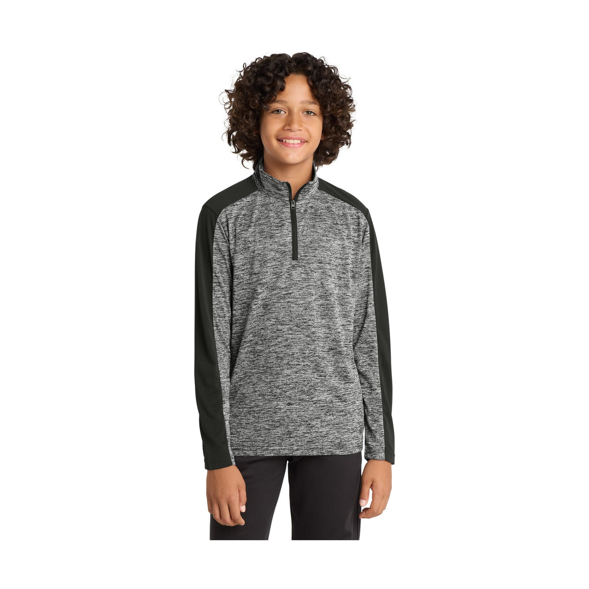 Sport-Tek Youth PosiCharge Electric Heather Colorblock 1/4-Zip Pullover