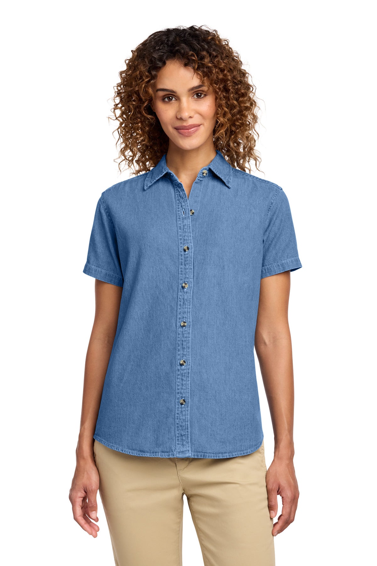Port & Co Women's Short Sleeve Value Denim Shirt