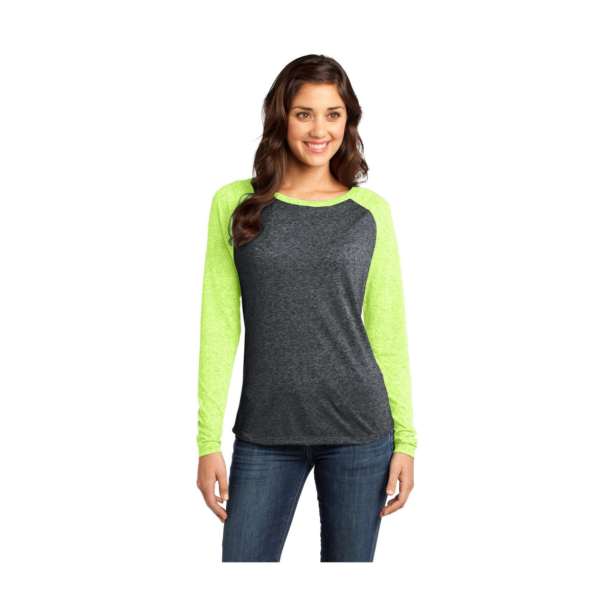 District Juniors Microburn Long Sleeve Raglan Tee