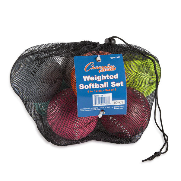 Champion Sports Set of 8 Weighted Training Softballs