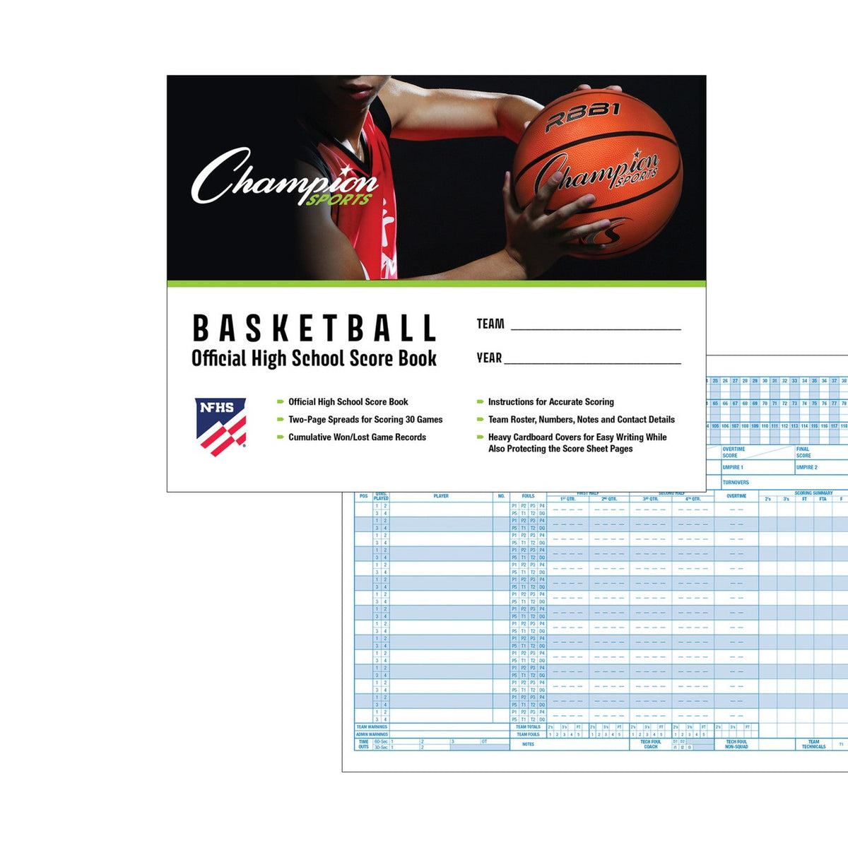Champion Sports NFHS Approved Basketball Scorebook
