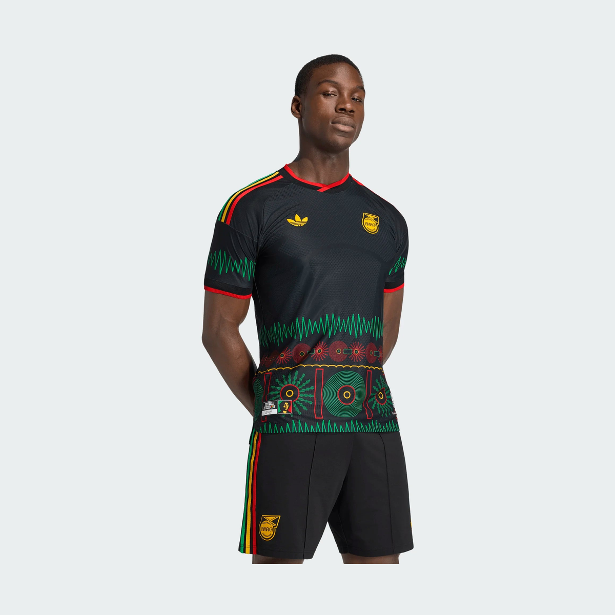 adidas Men's Jamaica 26 X Bob Marley Away Authentic Jersey-1
