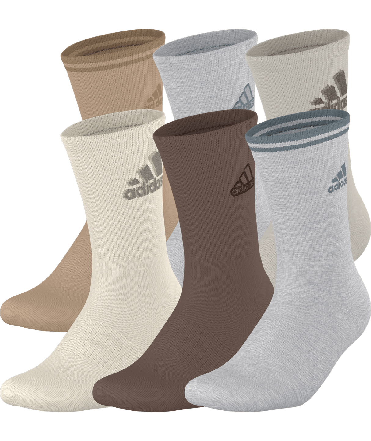 adidas Athletic Cushioned Mixed 2.0 Crew Socks 6-Pack Unisex Accessories Socks
