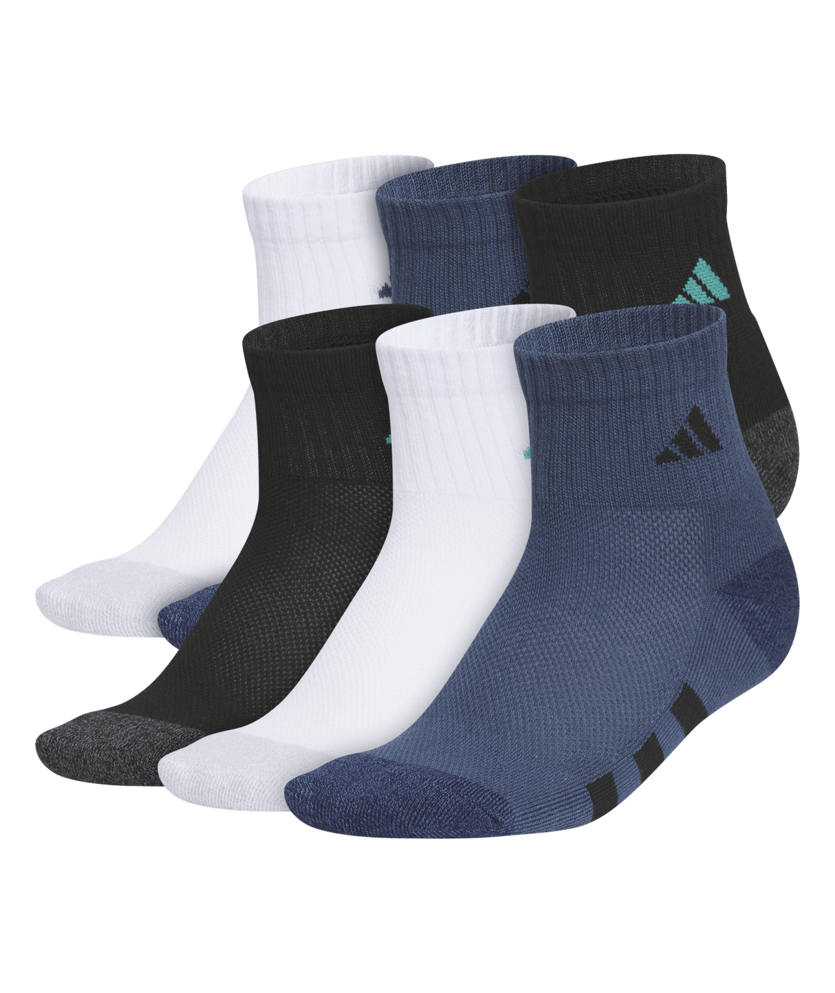 adidas Youth Athletic Cushioned Quarter Socks 6-Pack Unisex Accessories Socks