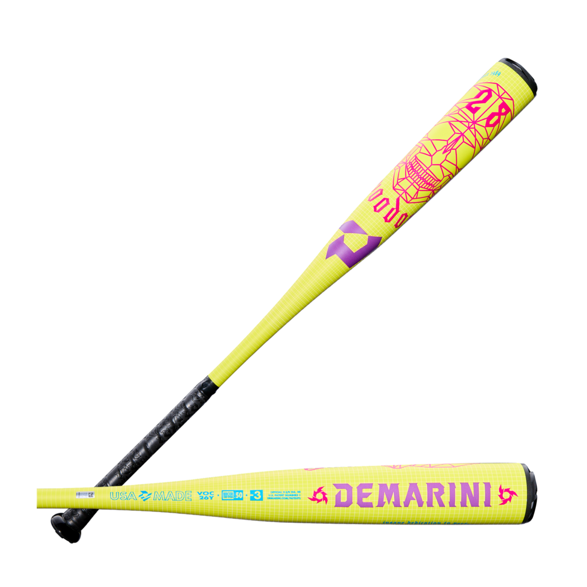DeMarini Adult 2026 Solar Yellow Voodoo One -3 BBCOR Baseball Bat-6