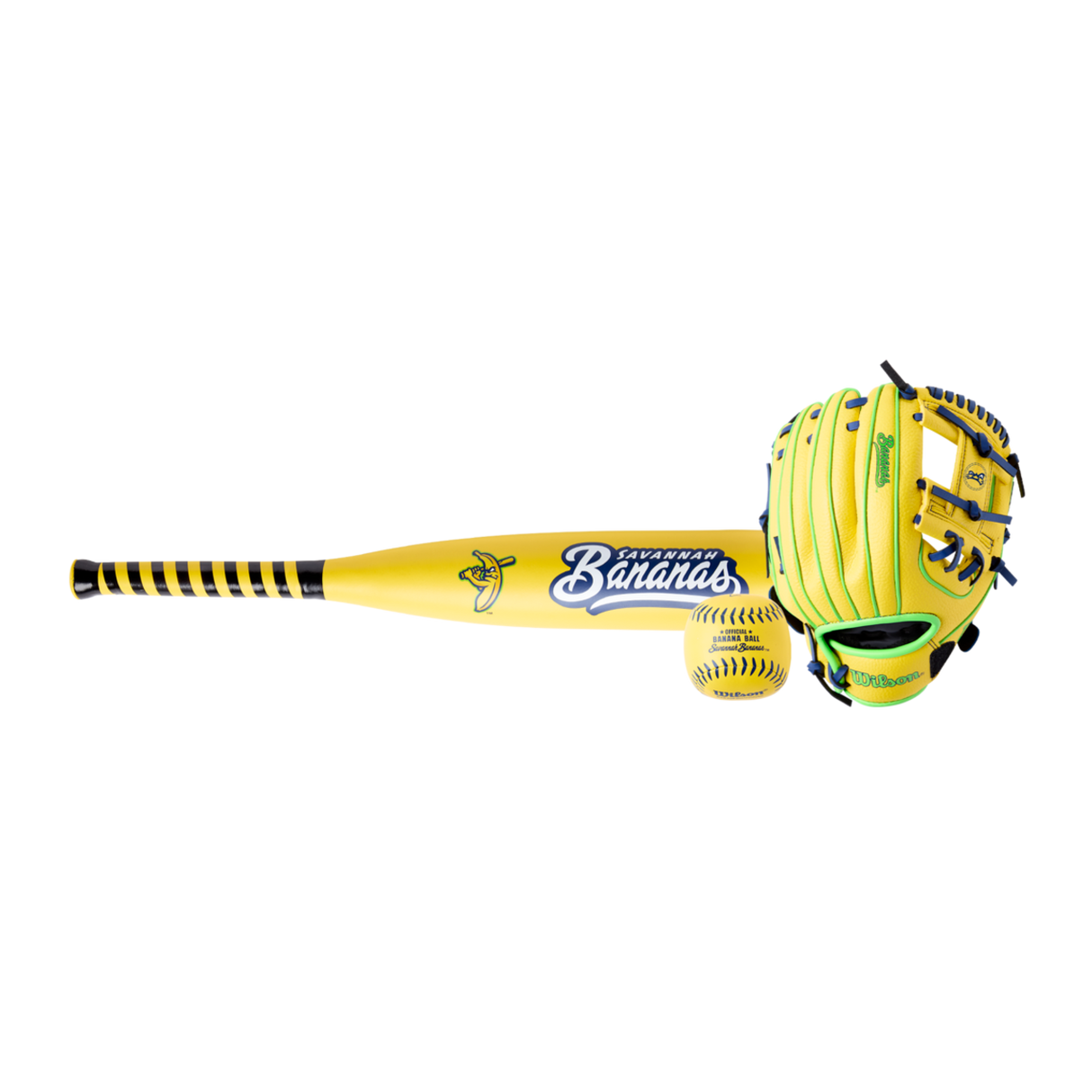 Wilson 2026 Savannah Bananas A200 10" Glove Ball & Bat Kit-5