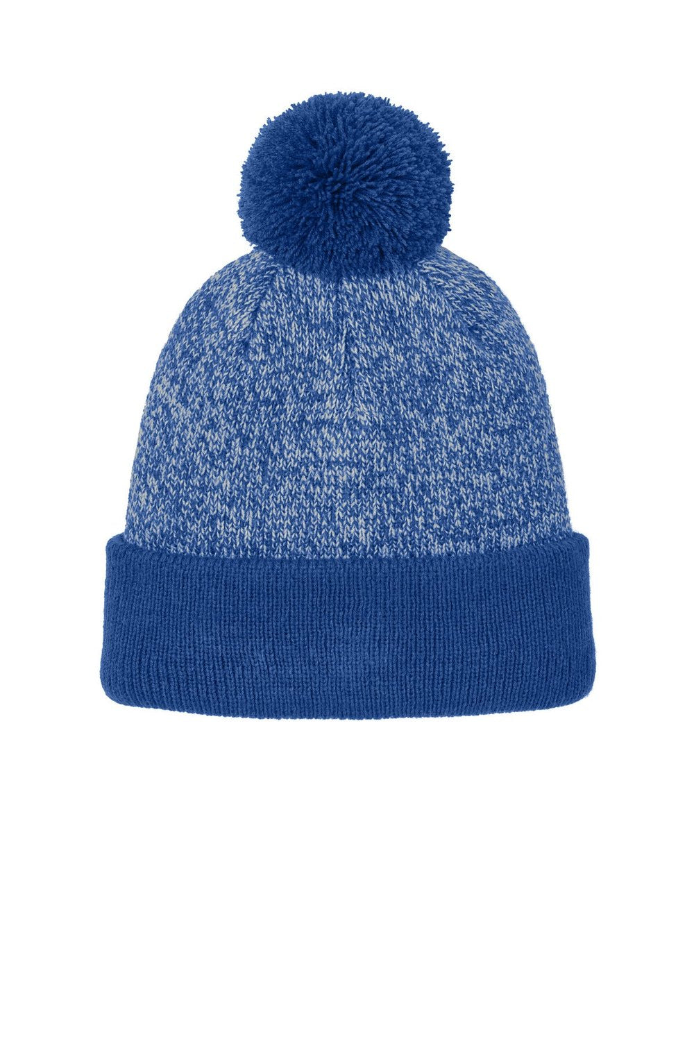 Sport-Tek Unisex Halftime Heather Pompom Beanie STC68 Unisex Accessories Hats & Caps