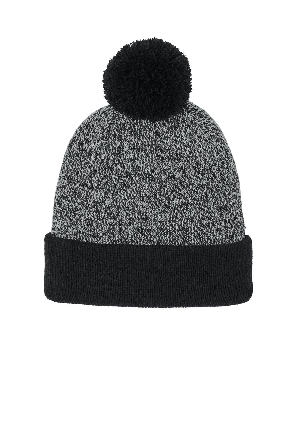 Sport-Tek Unisex Halftime Heather Pompom Beanie STC68 Unisex Accessories Hats & Caps