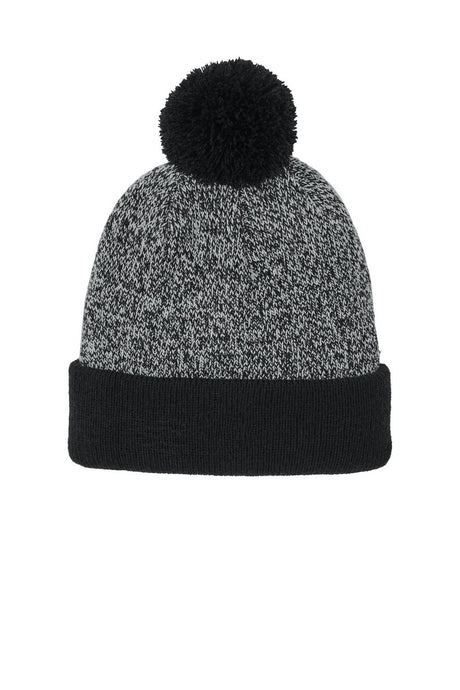 Sport-Tek Unisex Halftime Heather Pompom Beanie STC68 Unisex Accessories Hats & Caps