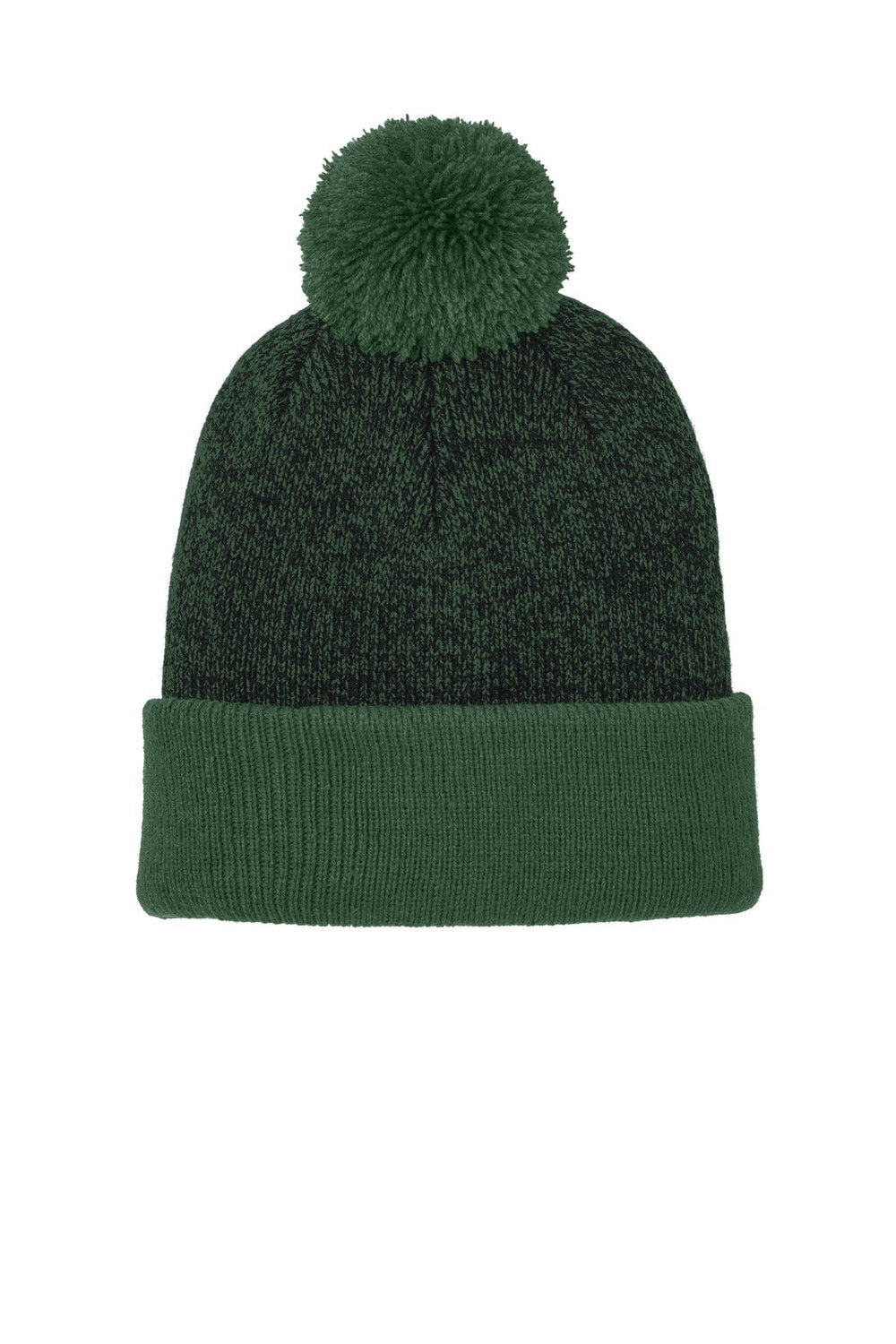 Sport-Tek Unisex Halftime Heather Pompom Beanie STC68 Unisex Accessories Hats & Caps