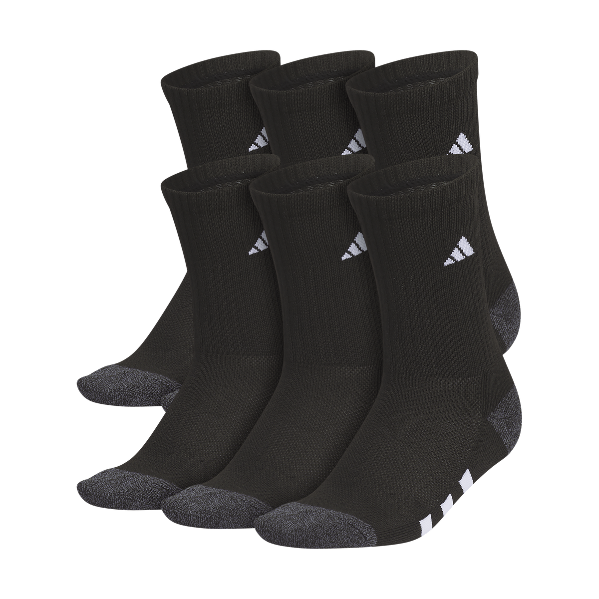 adidas Youth Athletic Cushioned 6-Pack Crew Sock-1