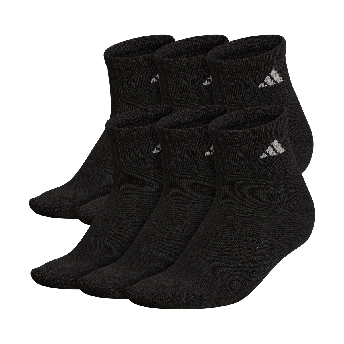 adidas Women's Athletic Cushioned 6-Pack Quarter Sock-1