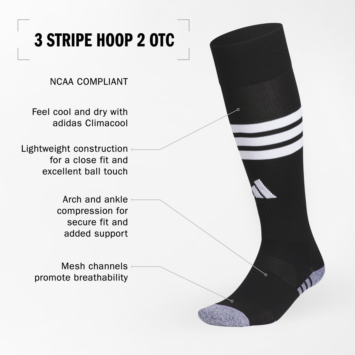 adidas 3 Stripe Hoop 2 OTC Sock-2