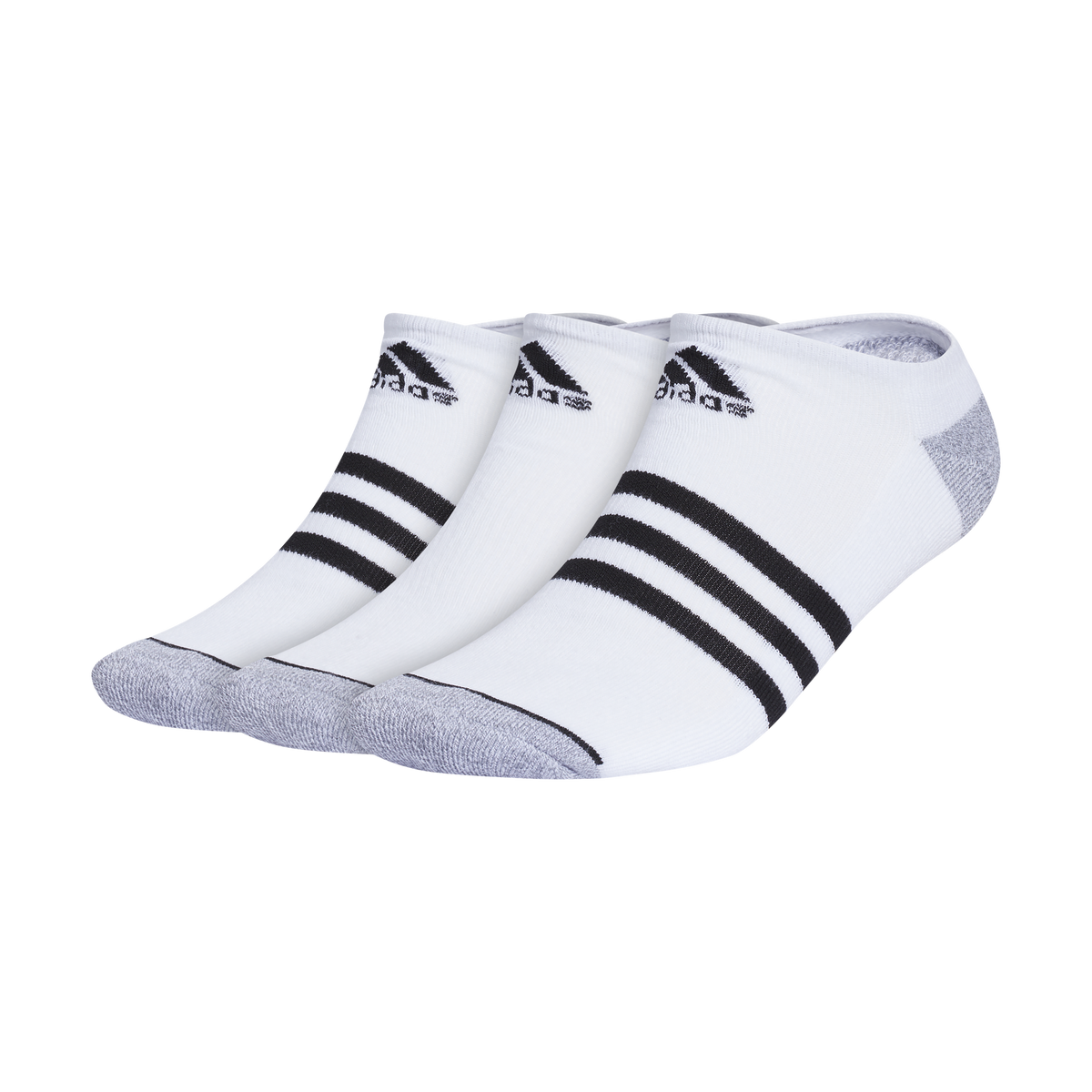 adidas Men's Cushioned 3-Stripe 3.0 3-Pack No Show Sock-1