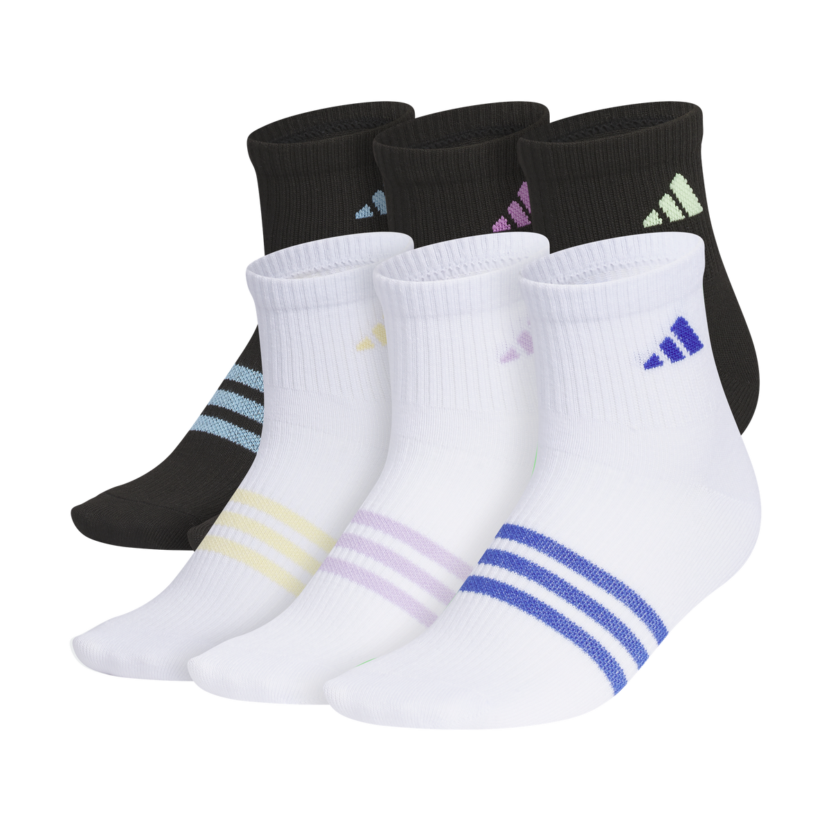 adidas Girl's Superlite 3.0 6-Pack Quarter Sock-1