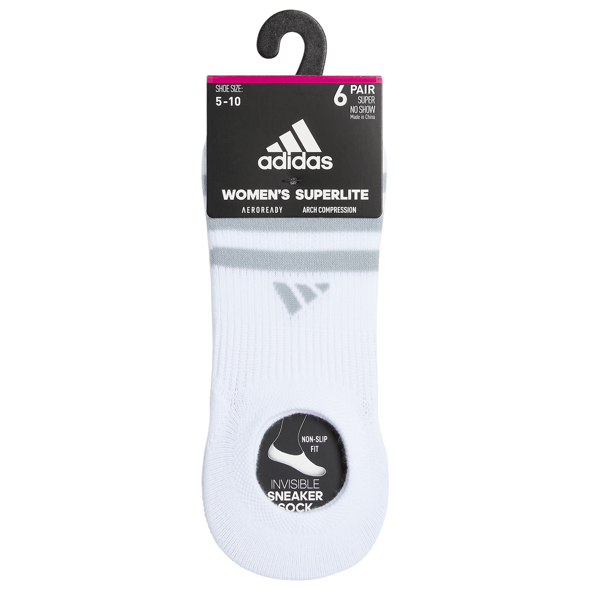 adidas Women's Superlite 3.0 6-Pack Super No Show Sock-6