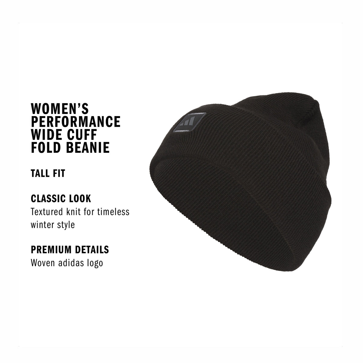 adidas Women's Performance Wide Cuff Fold Beanie-2