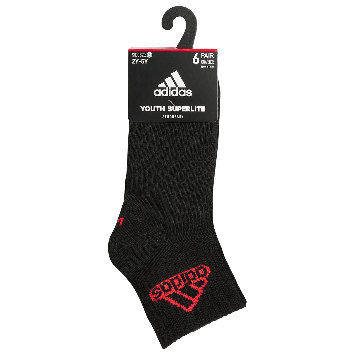 adidas Youth Superlite Classic 6-Pack Quarter Sock-8