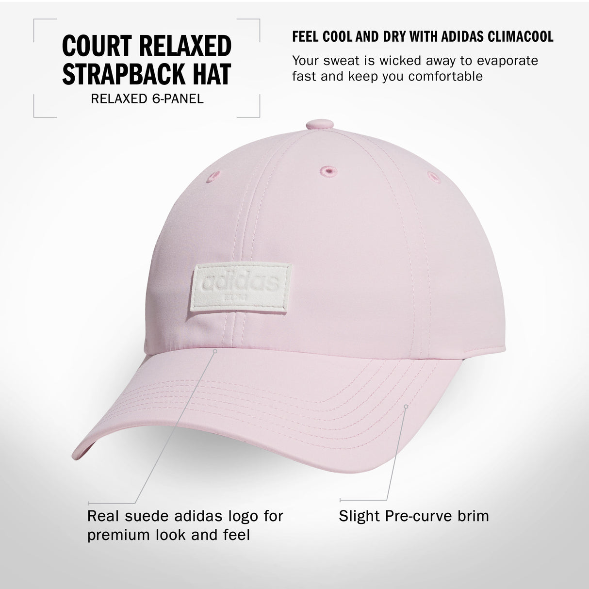 adidas Women's Court Relaxed Strapback Hat-2