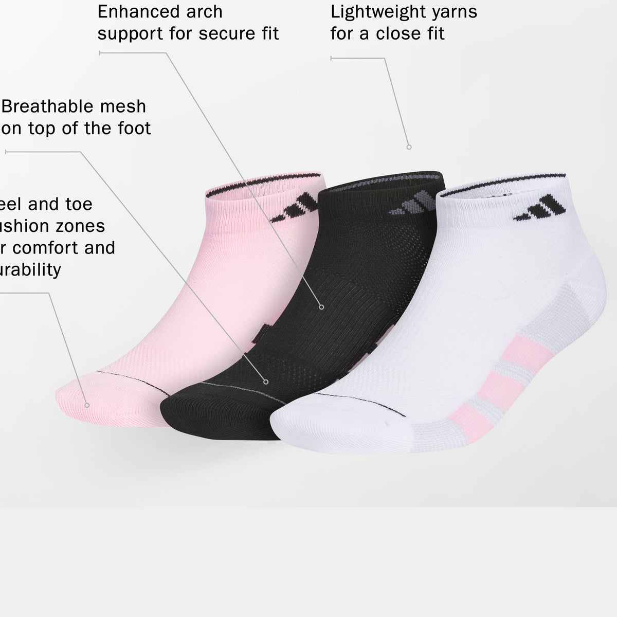 adidas Men's All Day Training 3-Pack Low Cut Sock-2