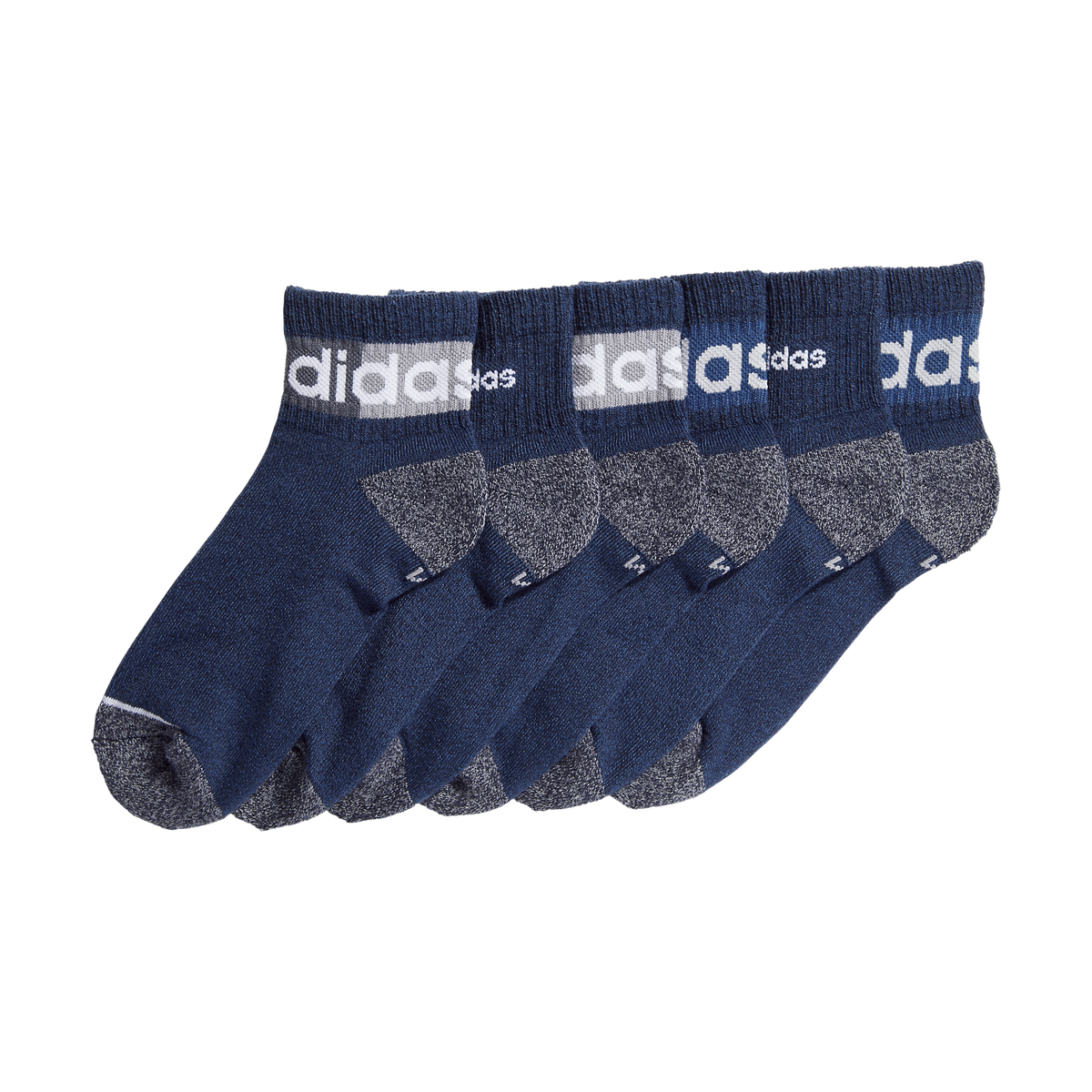 adidas Youth Blocked Linear II 6-Pack Quarter Sock-8