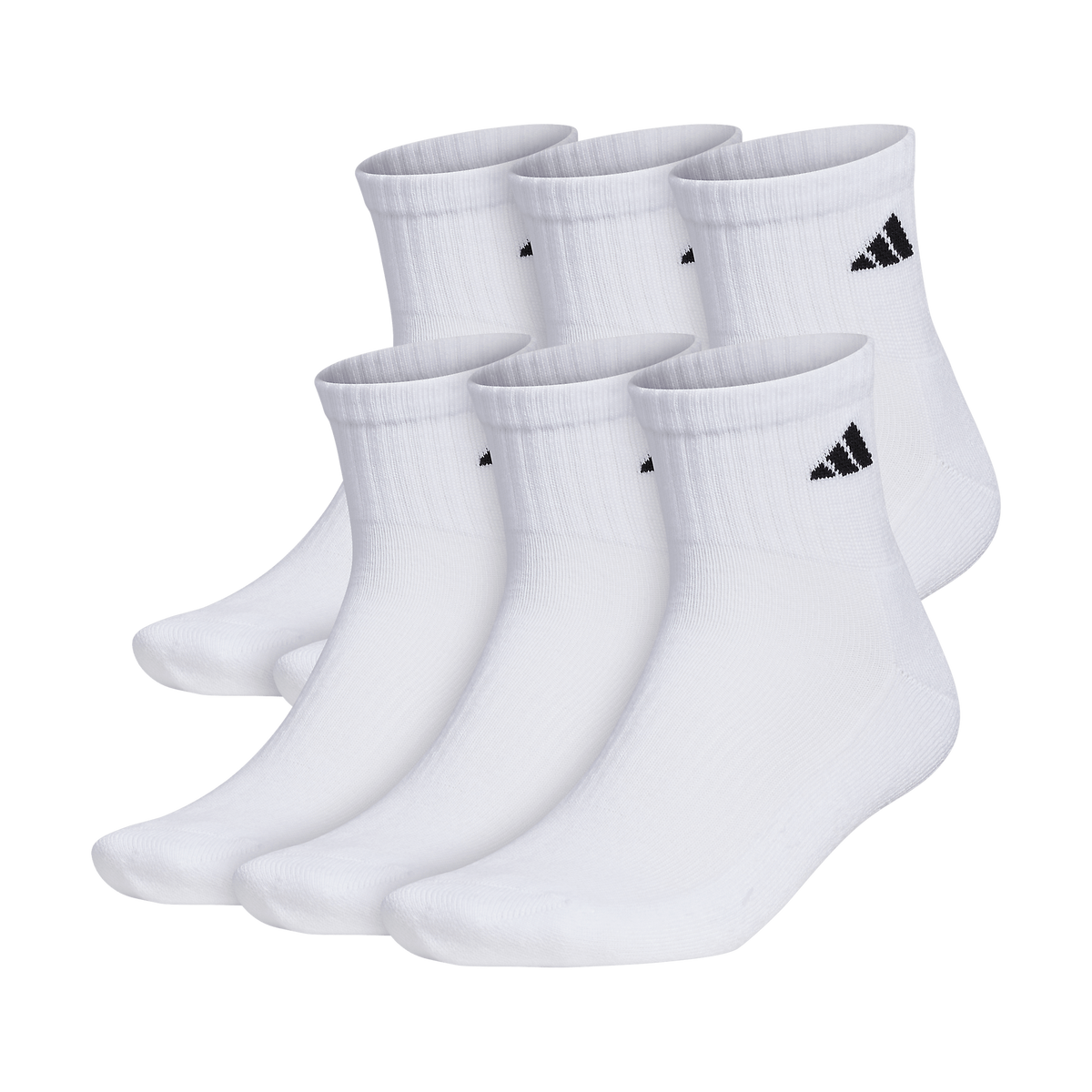 adidas Men's Athletic Cushioned 6-Pack Quarter Sock-1