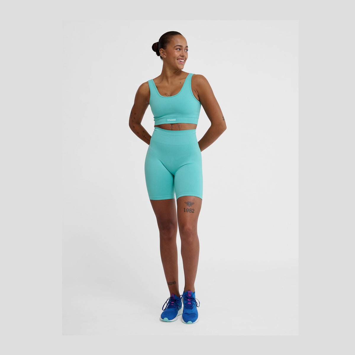 hummel Women's Alive Seamless High Waist Shorts-6