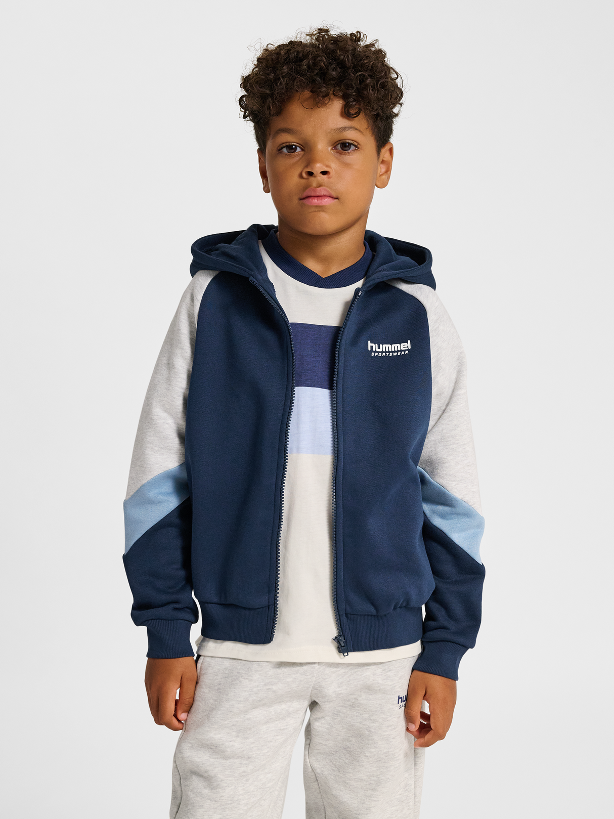 hummel Youth Loose Blocked Zip Hoodie-6