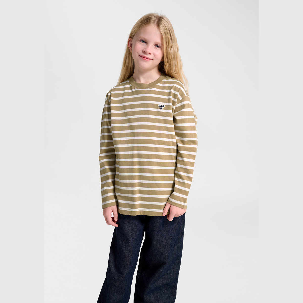hummel Youth Loose Stripe Long Sleeve T-Shirt Bee-5