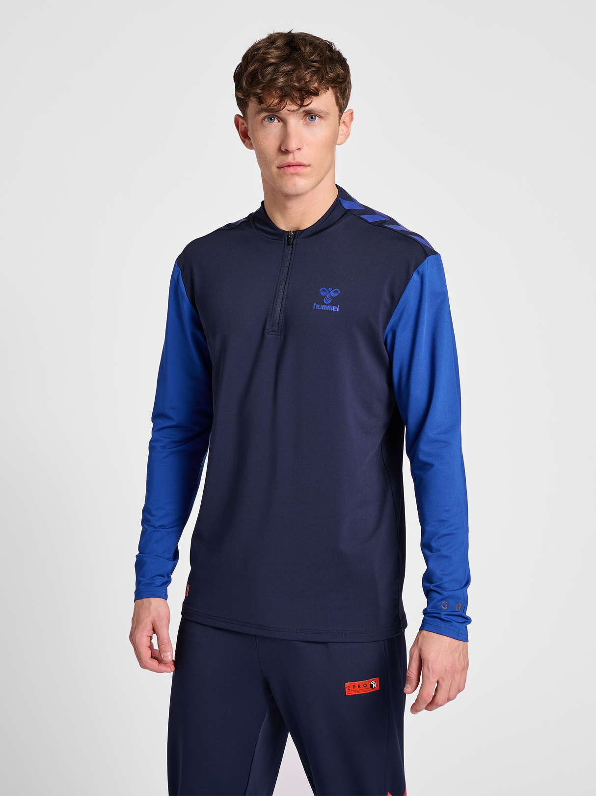 hummel Men's Pro Grid Half Zip Training Long Sleeve-5