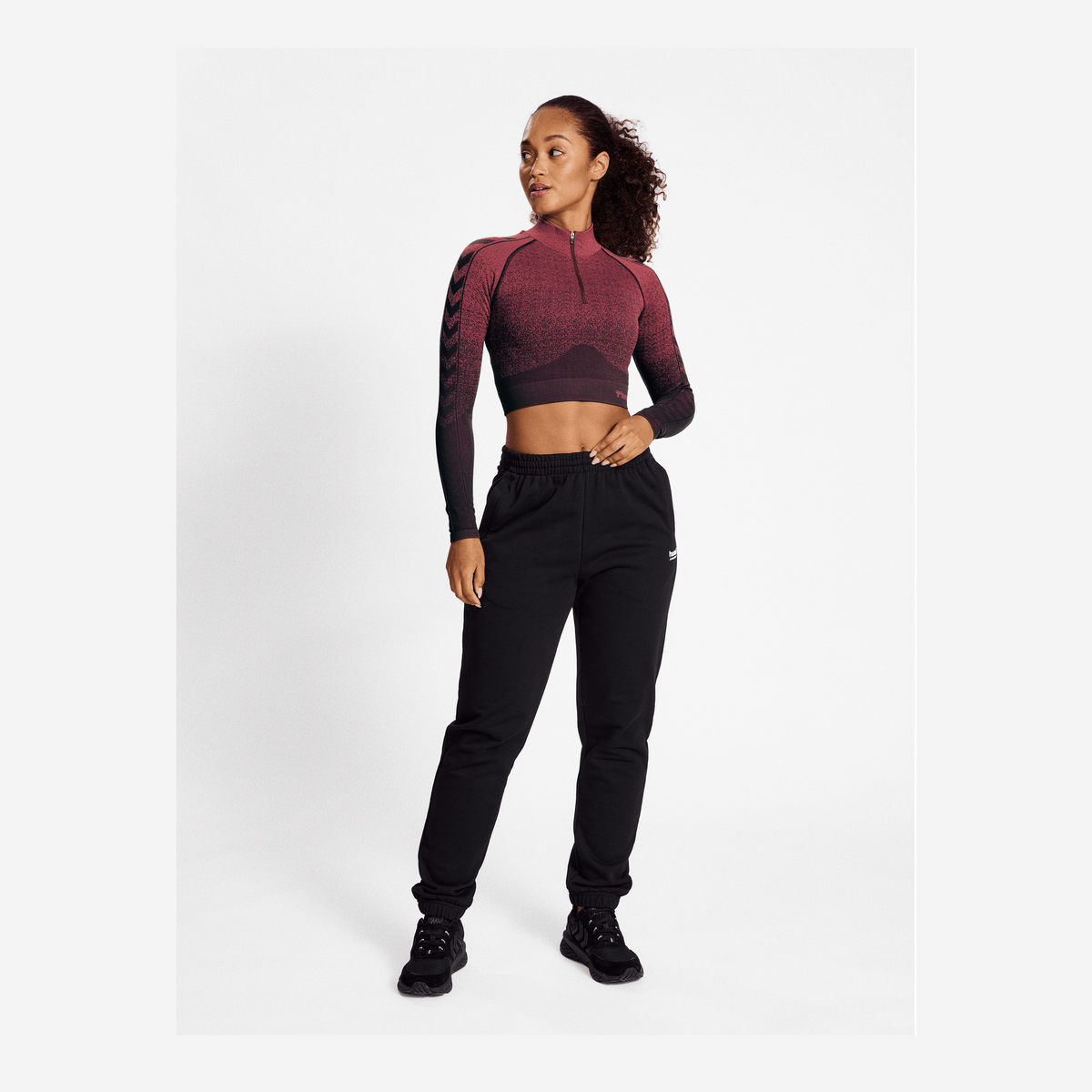 hummel Women's Mindful Training Fade Seamless Half Zip-4