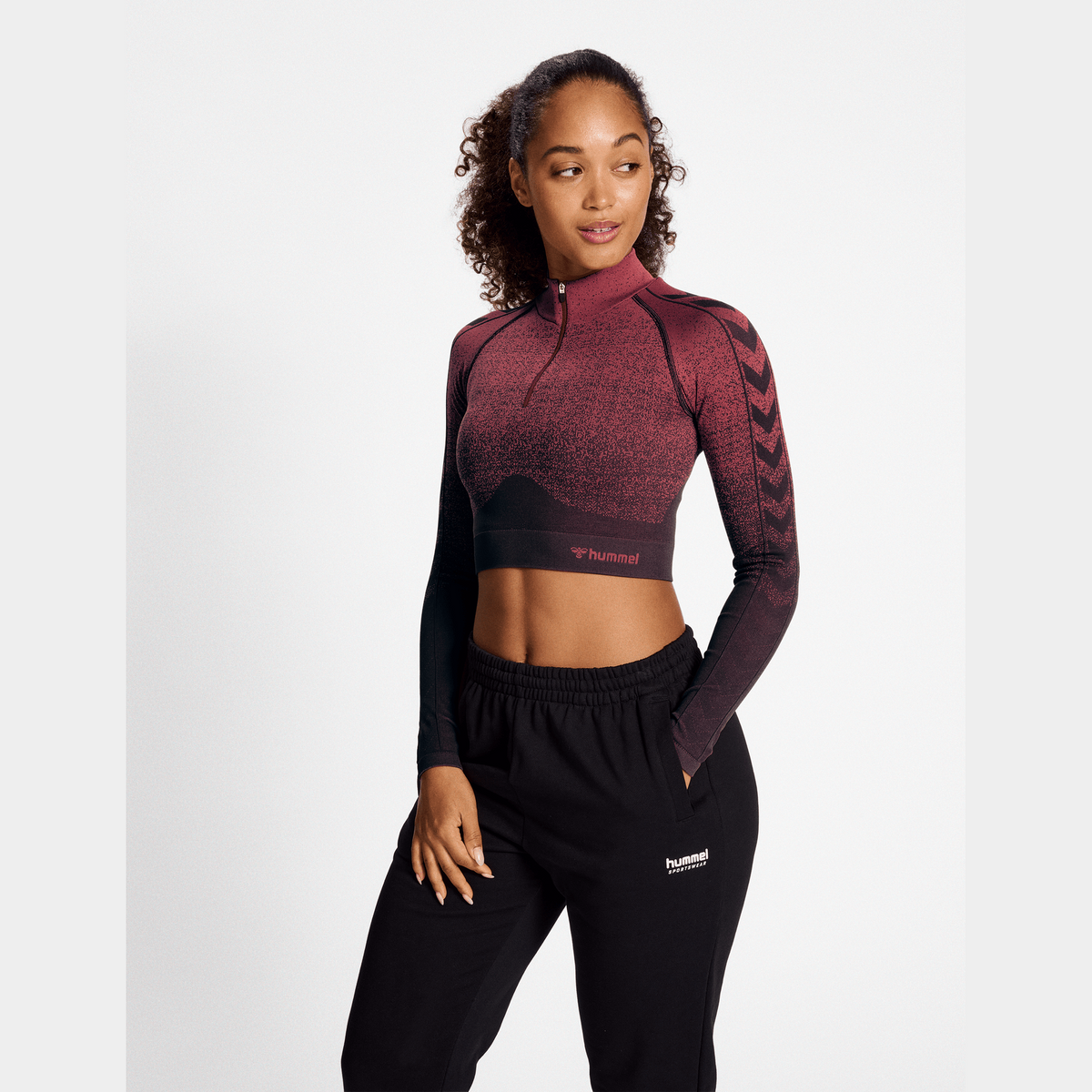 hummel Women's Mindful Training Fade Seamless Half Zip-5