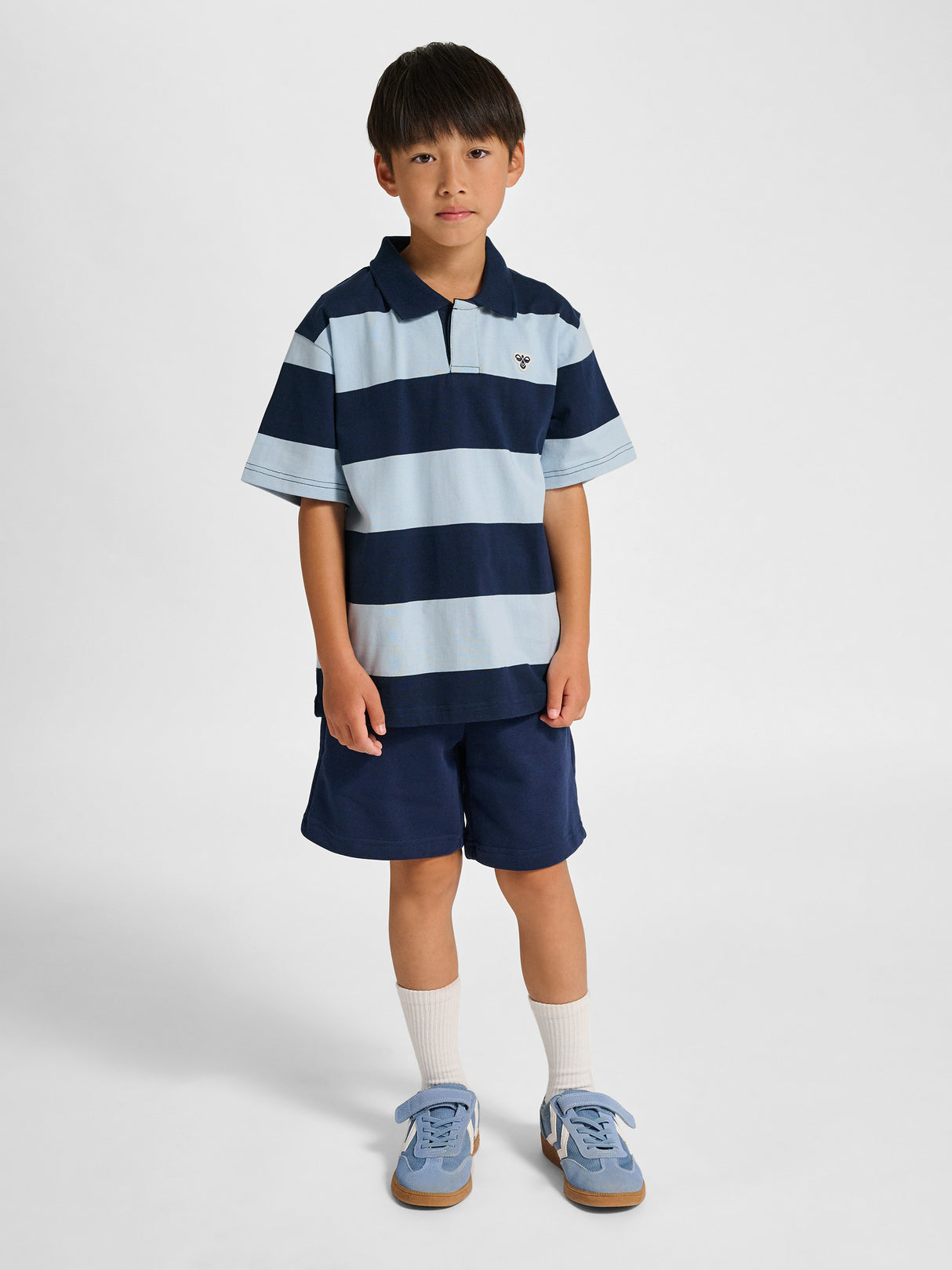 hummel Youth Loose Striped Short Sleeve Polo Bee-6