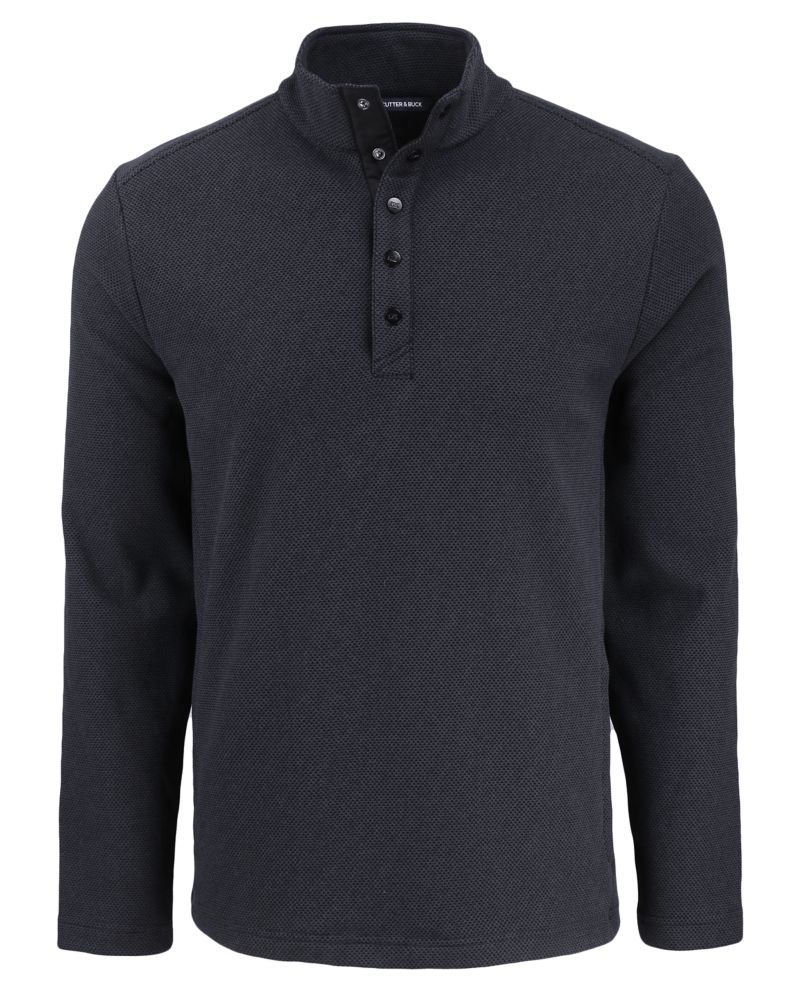 Cutter & Buck Men's Hunts Point Recycled Fleece Hybrid Snap Placket Pullover