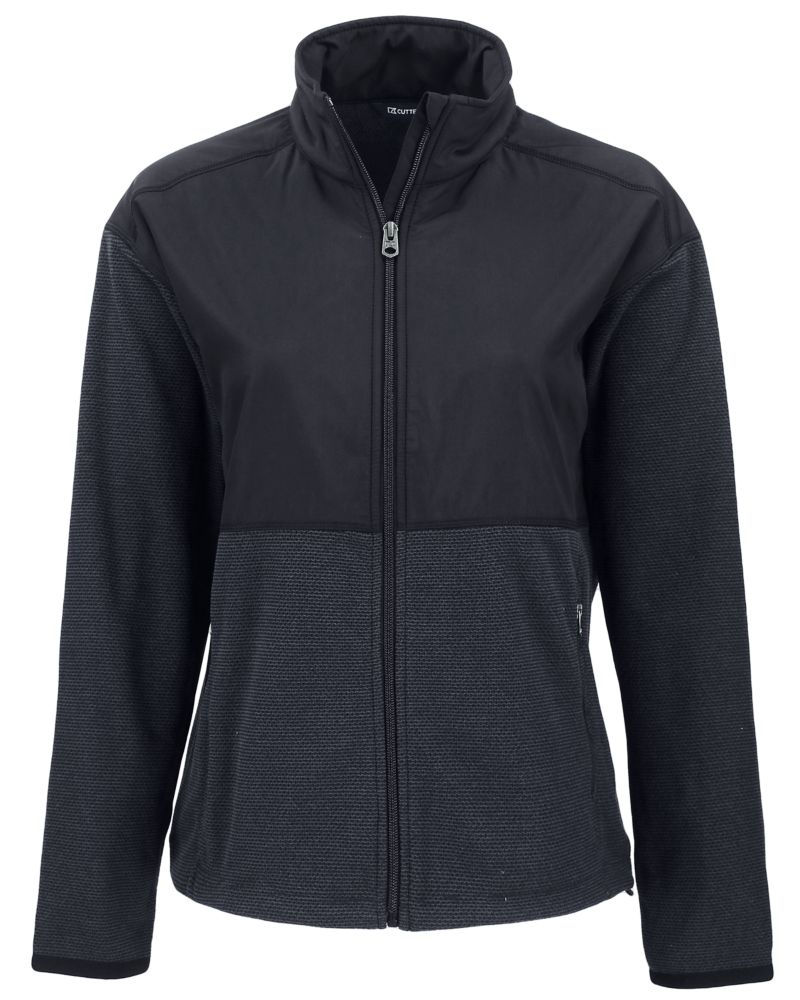 Cutter & Buck Women's Hunts Point Recycled Fleece Hybrid Full Zip Jacket