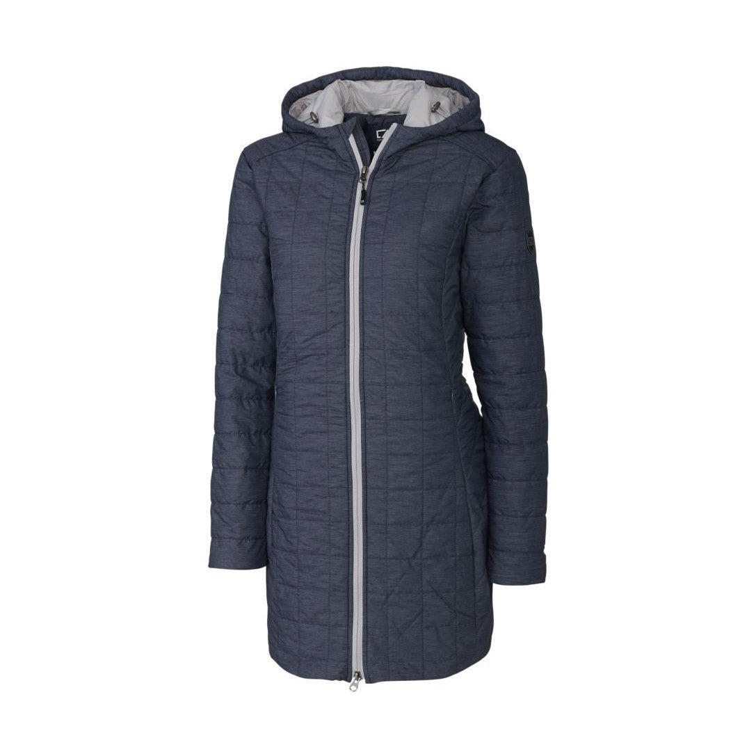 Cutter & Buck Women's Rainier Recycled Insulated Puffer Full Zip Hooded Long Coat