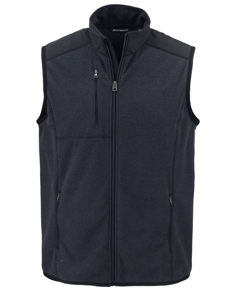 Cutter & Buck Men's Hunts Point Recycled Fleece Hybrid Full Zip Vest