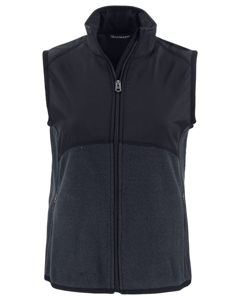 Cutter & Buck Women's Hunts Point Recycled Fleece Hybrid Full Zip Vest