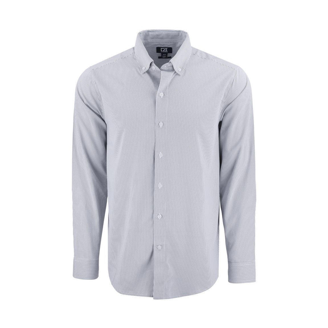 Cutter & Buck Men's Skyline Recycled Pinstripe Long Sleeve Button Down Dress Shirt