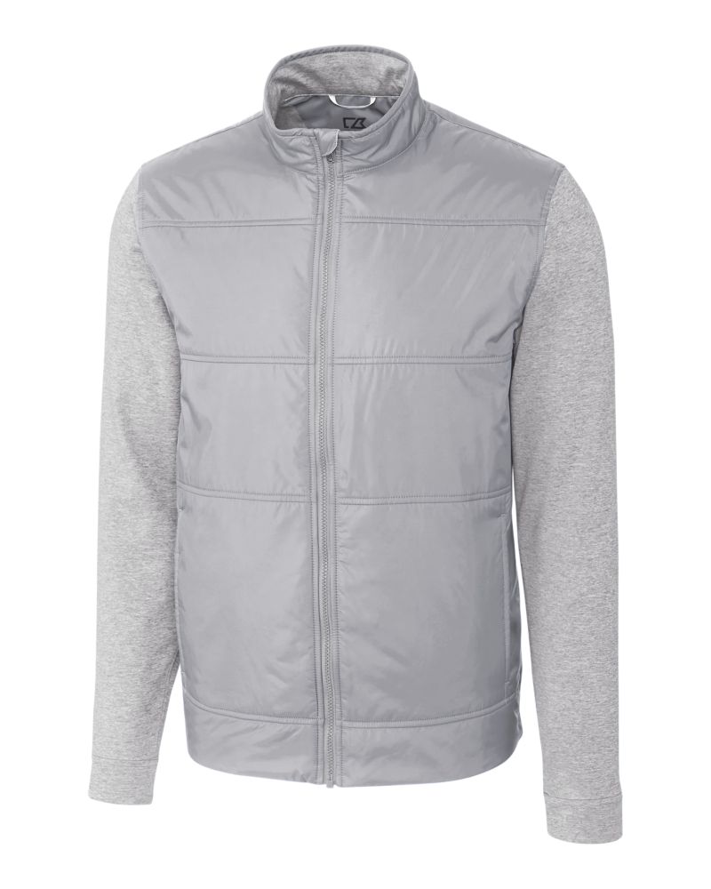Cutter & Buck Men's Stealth Recycled Hybrid Quilted Windbreaker Jacket