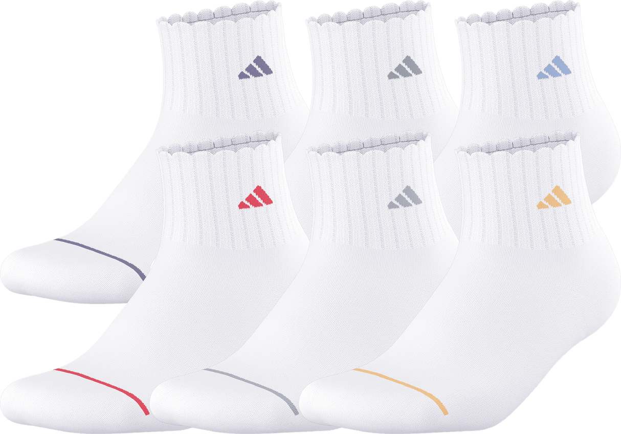 adidas Girl's Sport Fashion 6-Pack Quarter Sock-1