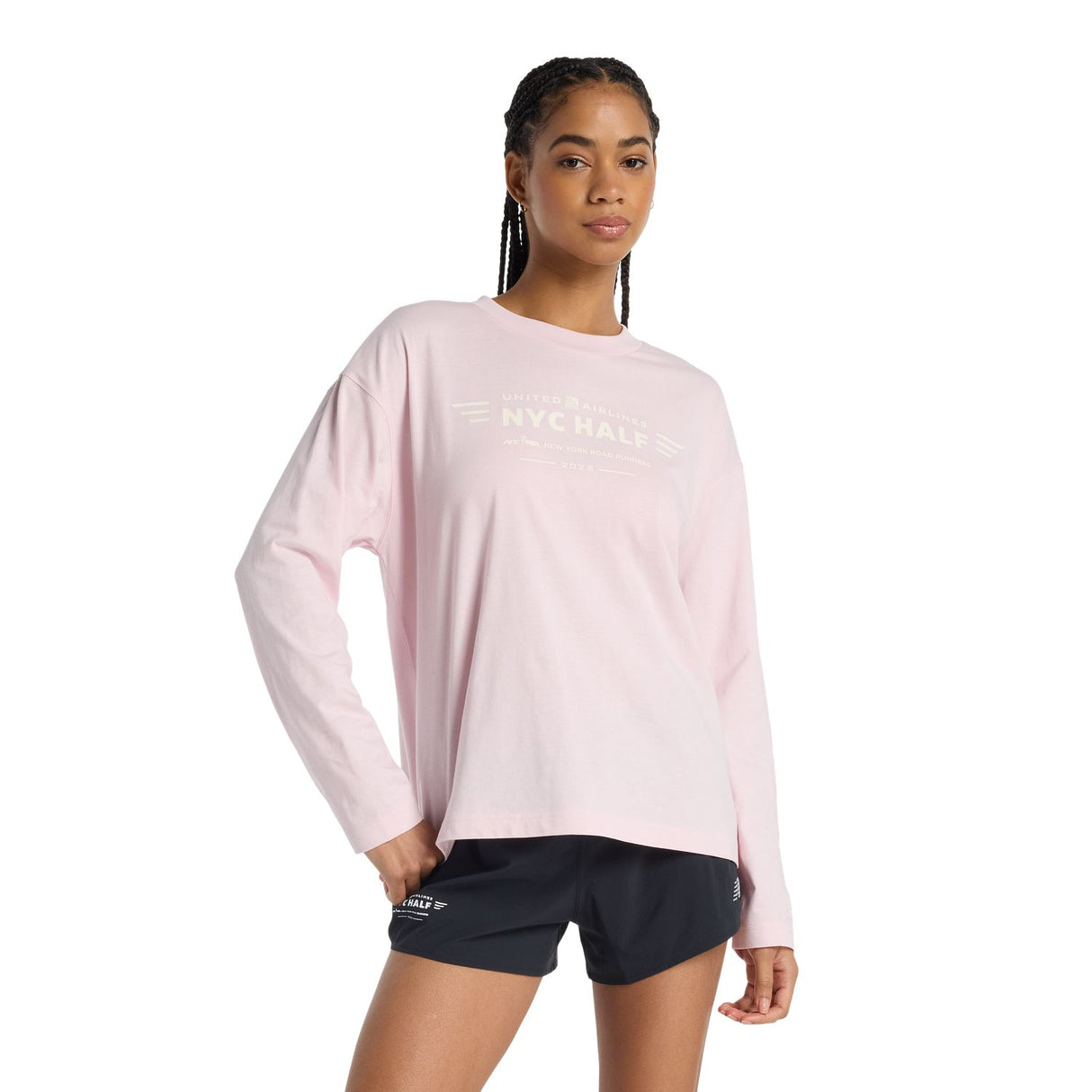 New Balance Women's United Airlines NYC Half Graphic Long Sleeve-1