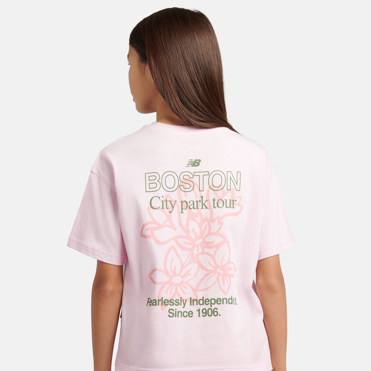 New Balance Girls' Boston Floral Graphic T-Shirt-5