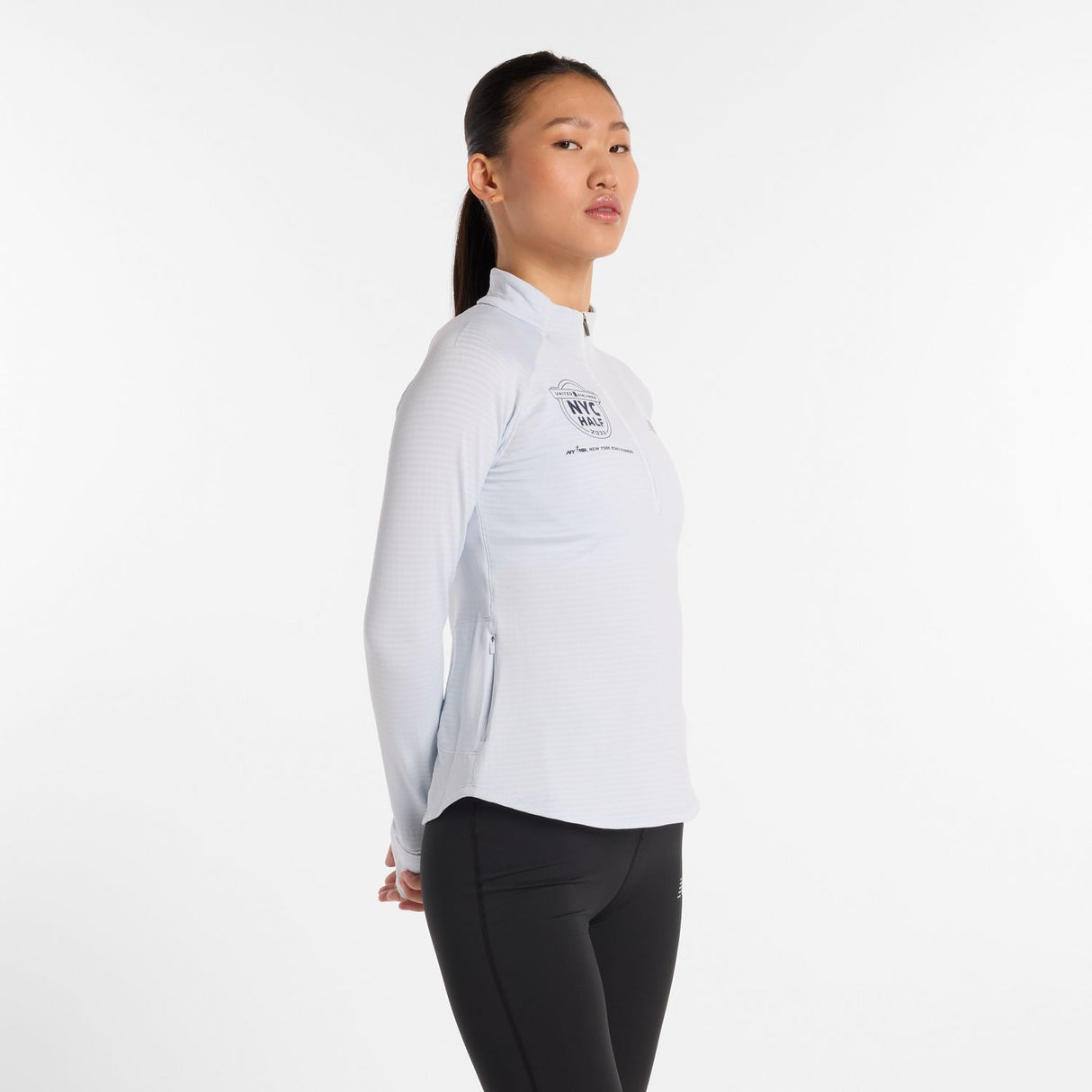 New Balance Women's United Airlines NYC Half Athletics Heat Grid Half Zip-4