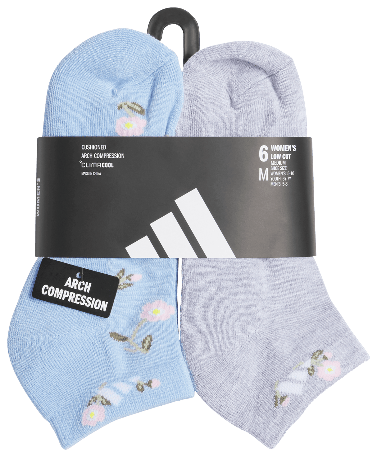 adidas Women's Athletic Cushioned Graphic 6-Pack Low Cut Sock-5